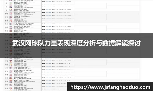 武汉网球队力量表现深度分析与数据解读探讨